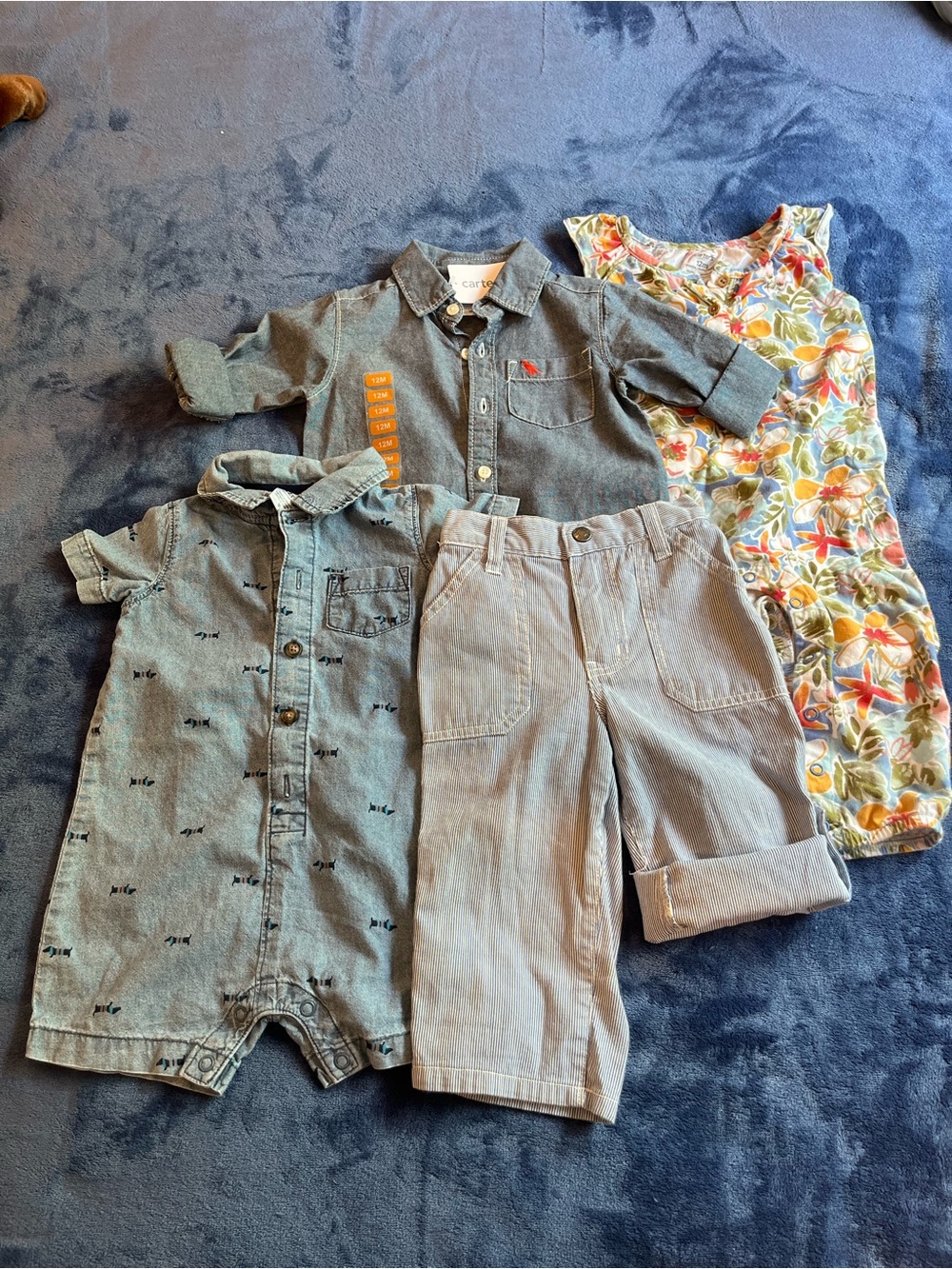 All items are size 12. (2 shirts, 1 Carters multi colored jumper & IZOD jeans.)